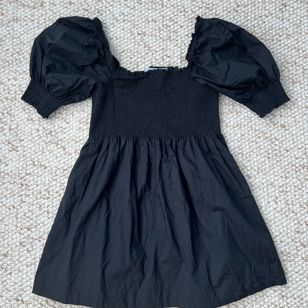 Hill House Black Puff Sleeve Mini Sundress - Picture 4 of 6